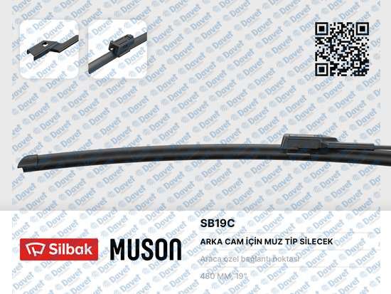 SILBAK SB19C Silecek Supurgesi 480mm Arka (Muz Tipi) Mondeo Iii 07- 5 Kapi  ####